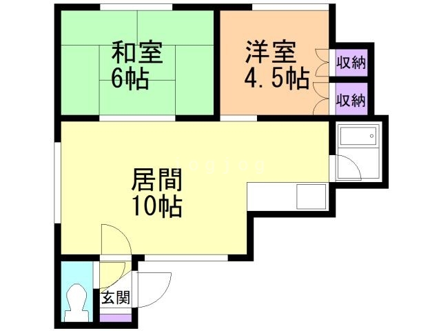 札幌市手稲区手稲本町三条のマンションの間取り