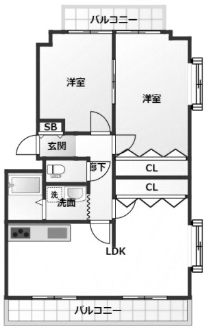 高崎市小八木町のマンションの間取り