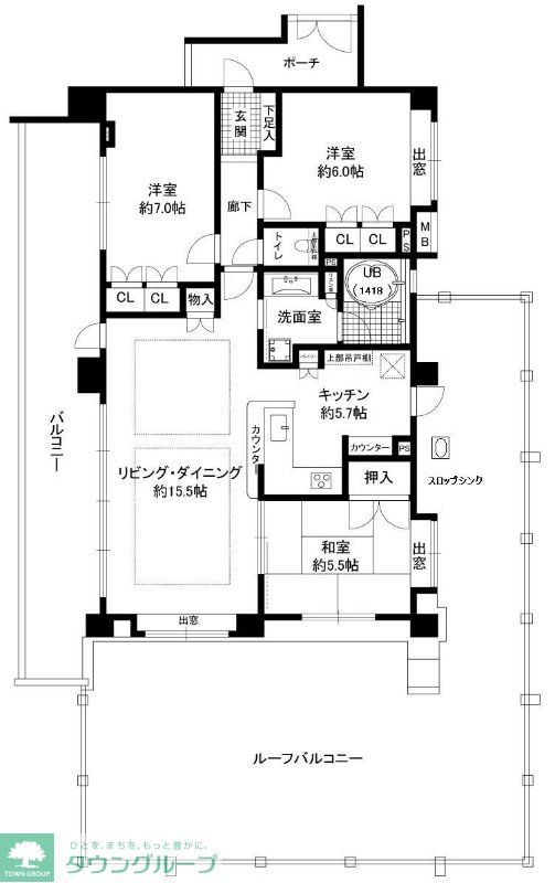 柏市十余二のマンションの間取り