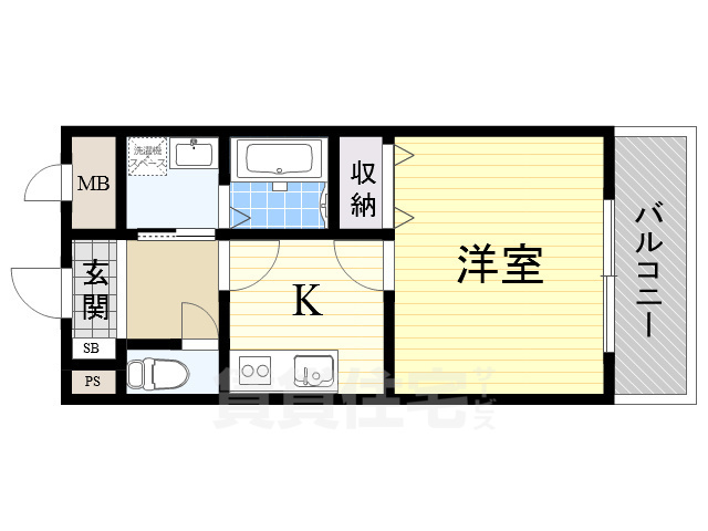 松原市西大塚のアパートの間取り