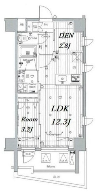 台東区東浅草のマンションの間取り