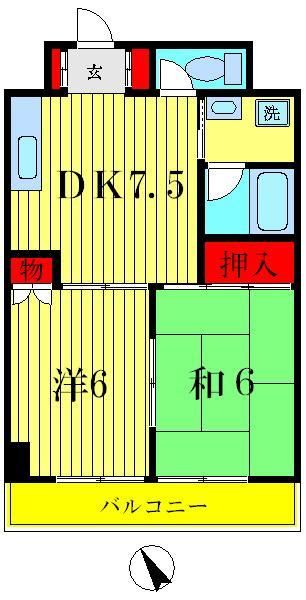 葛飾区四つ木のマンションの間取り