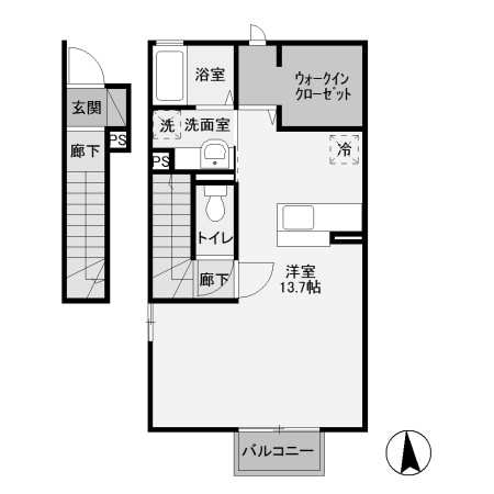 邑楽郡大泉町坂田のアパートの間取り