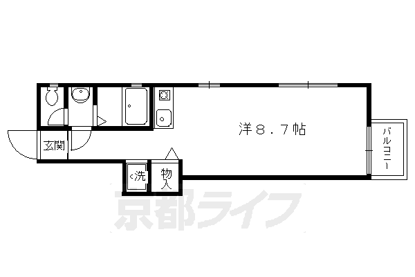 【京都市北区上賀茂山本町のアパートの間取り】