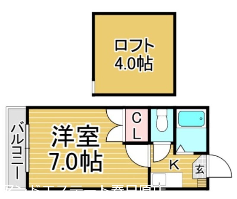 春日市下白水北のアパートの間取り