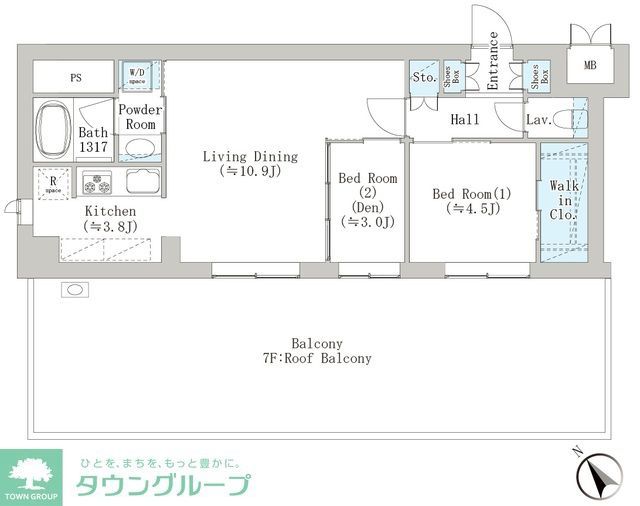 【横浜市中区相生町のマンションの間取り】