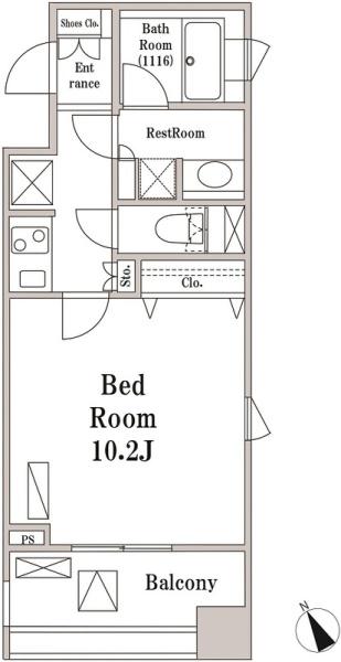 中央区八丁堀のマンションの間取り