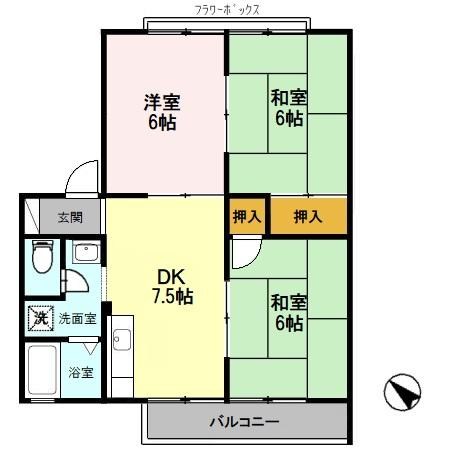 池尻ハイツ B棟の間取り写真