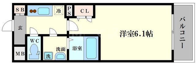 地下鉄谷町線 谷町六丁目駅 徒歩3分 10階建 築9年の間取り写真