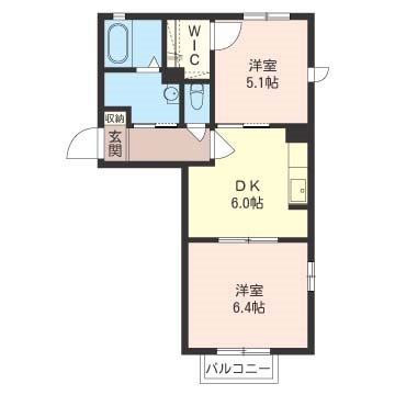 前橋市鳥取町のアパートの間取り