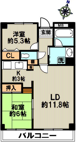 ボヌール御影の間取り