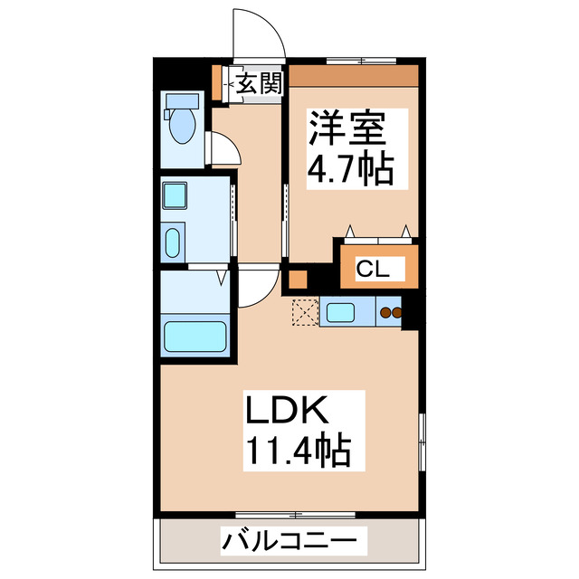 熊本市東区神園のマンションの間取り