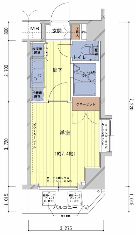 千代田区内神田のマンションの間取り