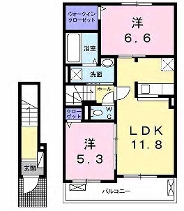 大村市黒丸町のアパートの間取り