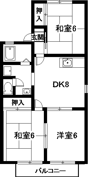 知多郡南知多町大字内海のアパートの間取り