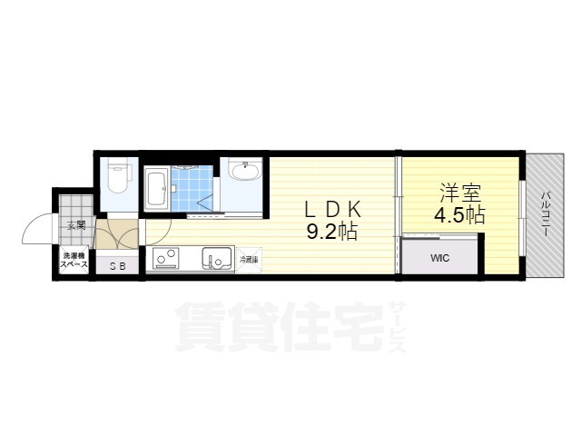 京都市南区八条源町のマンションの間取り