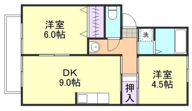 倉敷市福田町福田のアパートの間取り