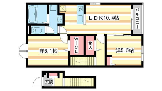 木津川市加茂町里のアパートの間取り