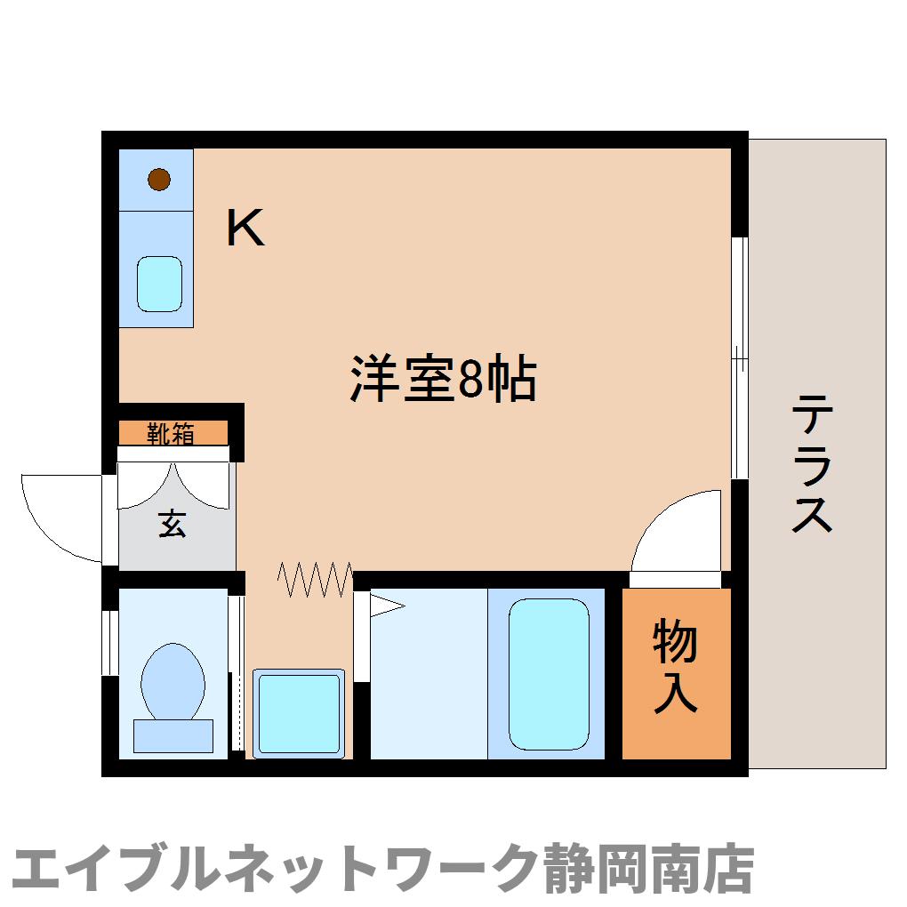 【静岡市駿河区小鹿のアパートの間取り】