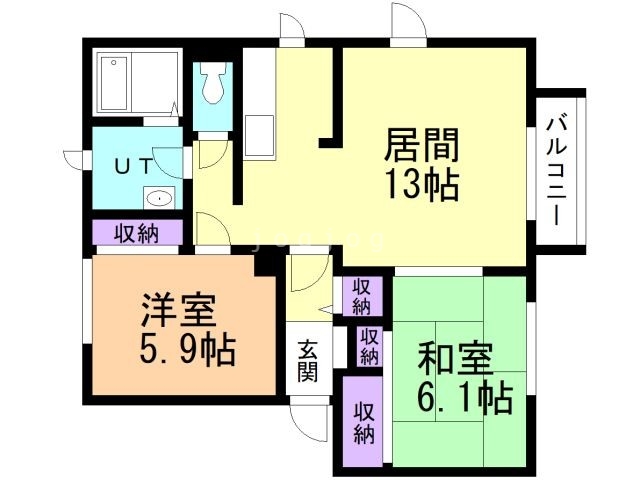 フォーチュナパーク一番町Ｄの間取り