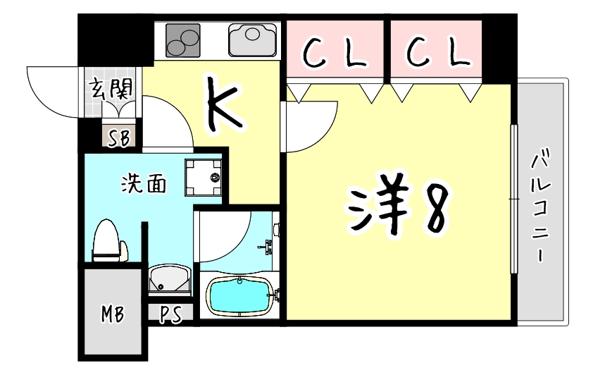 神戸市東灘区田中町のマンションの間取り