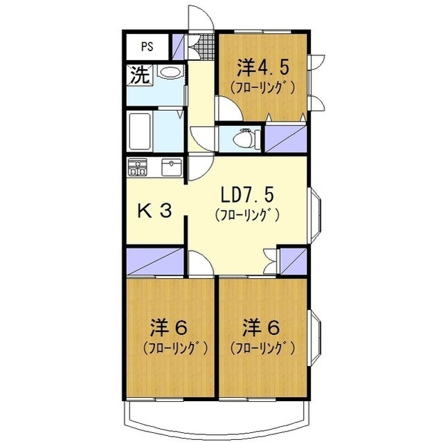 日比野ハイツの間取り