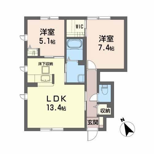 柴田郡大河原町字町のアパートの間取り