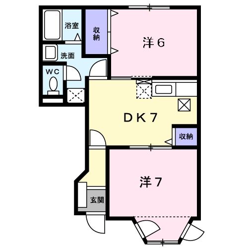 相生市緑ケ丘のアパートの間取り