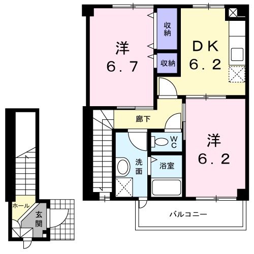 青森市佃のアパートの間取り