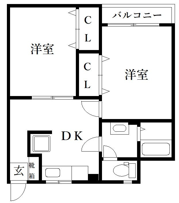 福岡市博多区美野島のマンションの間取り