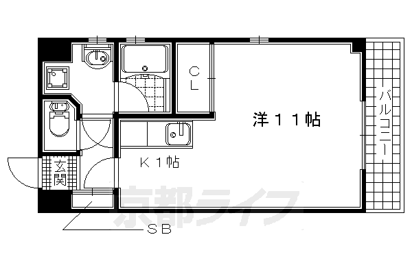 宇治市六地蔵のマンションの間取り