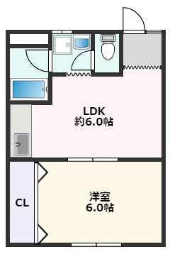 摂津市香露園のアパートの間取り