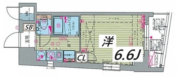 神戸市兵庫区新開地のマンションの間取り