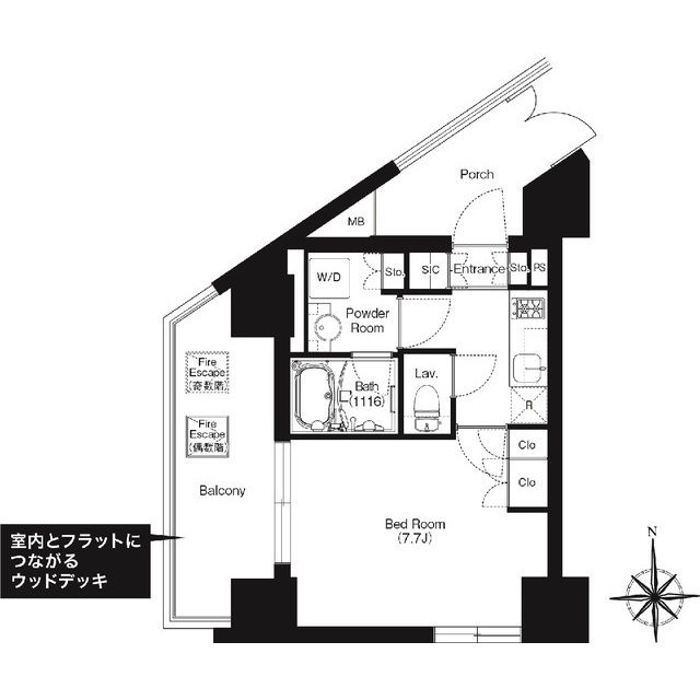 北区岩淵町のマンションの間取り