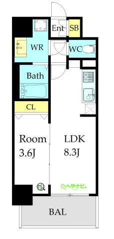 名古屋市西区花の木のマンションの間取り