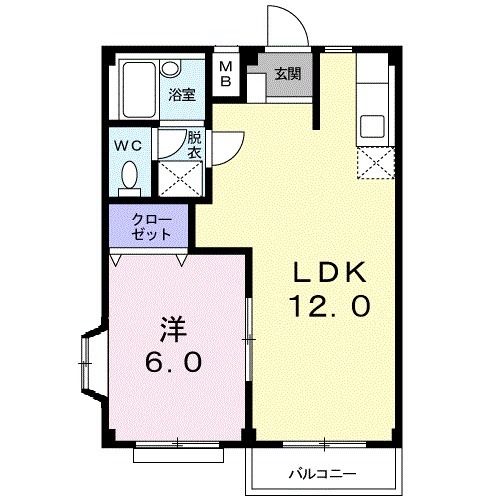 岩沼市本町のアパートの間取り