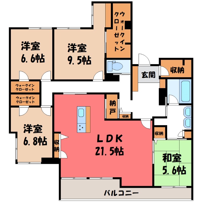 太田市新島町のマンションの間取り