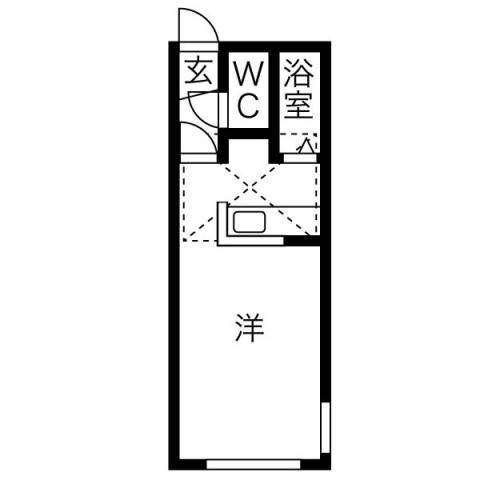 札幌市西区八軒七条東のアパートの間取り