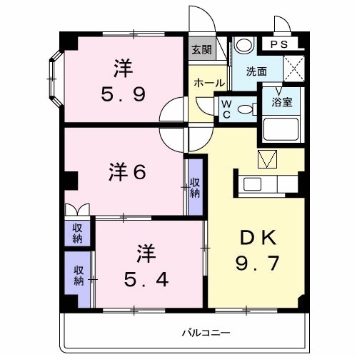 八王子市館町のアパートの間取り