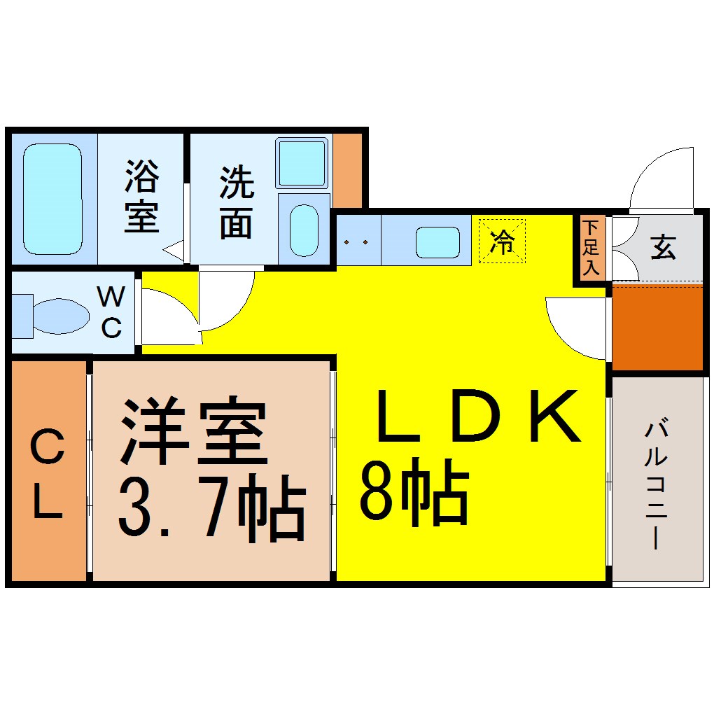 名古屋市中村区名楽町のアパートの間取り