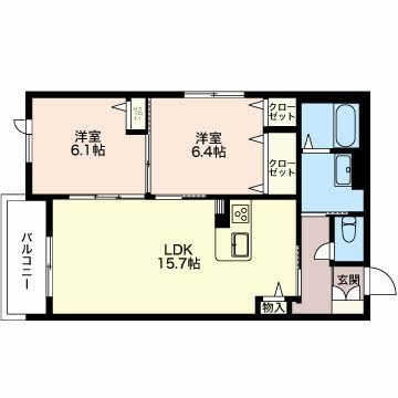 四日市市日永西のマンションの間取り