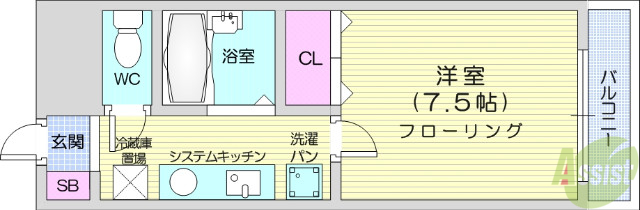 仙台市若林区文化町のマンションの間取り