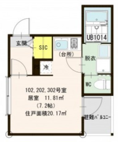 京都市伏見区深草坊町のアパートの間取り