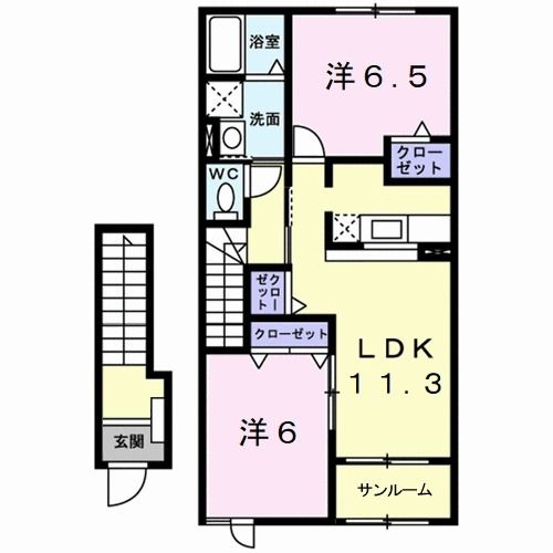 シュティル　ブリーゼＣの間取り