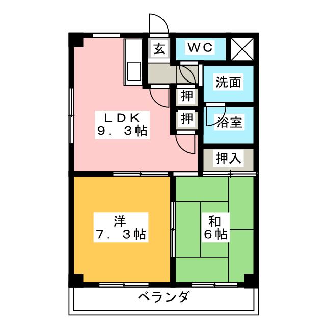 パルクほん宮の間取り