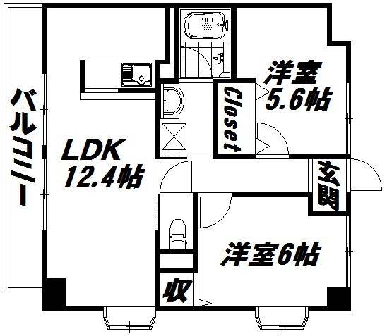 浜松市中央区志都呂のマンションの間取り