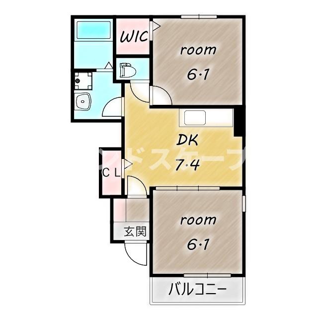 甘楽郡甘楽町大字福島のアパートの間取り