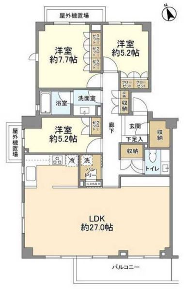 世田谷区下馬のマンションの間取り