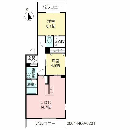 熊本市中央区出水のアパートの間取り