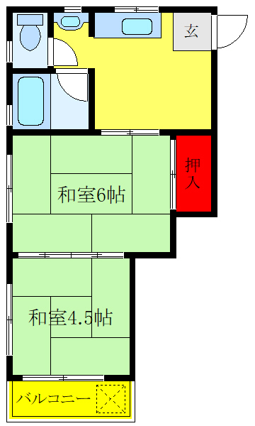 荒川区荒川のマンションの間取り